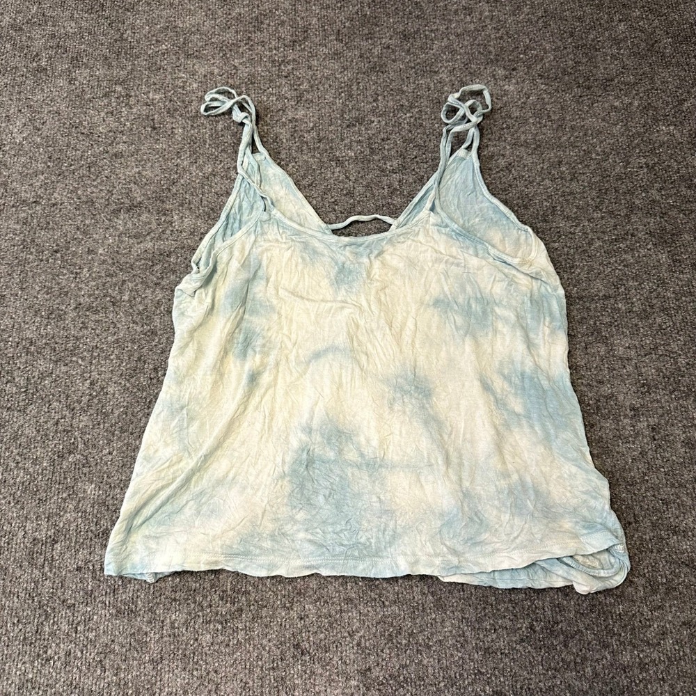 American Eagle Cami Womens Size M Blue Tie Dye Viscose Strappy Tie Back Tank Top